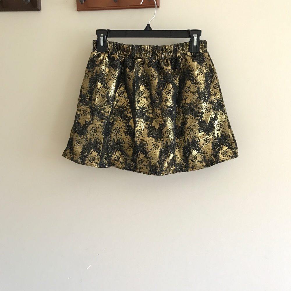 Lucca Couture gold and black mini skirt size XS
